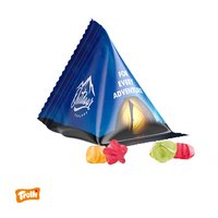 Fruchtgummi-Tetraeder, Standardformen 15 g mit Werbung oder Logo