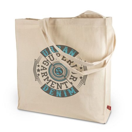 Tasche TORONTO 38 x 42 x 10 cm Canvas mit Boden- und Seitenfalte sowie langen Henkeln mit Logo