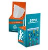 Taschentuchbox mit Klappe und Logo