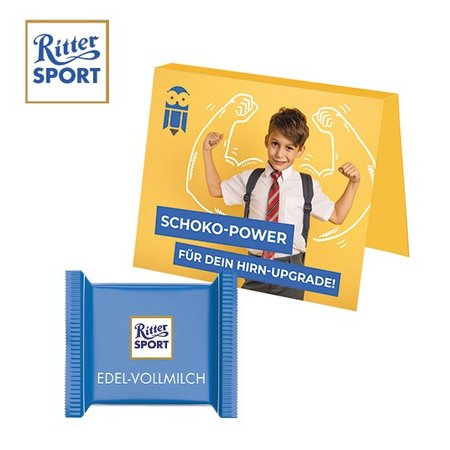 Werbekarte Midi Ritter SPORT Mini mit Logo