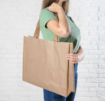 Papier/Non-Woven Tasche Bedford 42 x 38 x 10 cm mit langen Henkeln