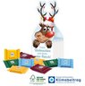 3D Präsent Rentier mit süßer Füllung Ritter Sport mit eigenem Logo