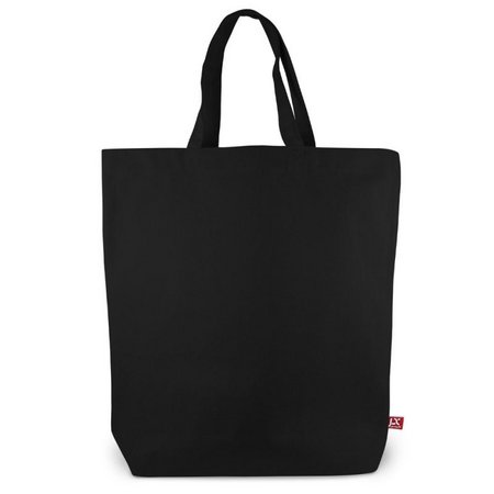 Baumwolltasche Sydney schwarz mit kurzen Henkeln und Logo