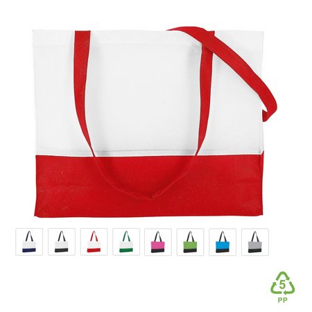 City-Bag ca. 38x29x10 cm weiß-rot mit Logo