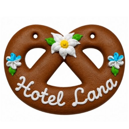 Lebkuchen-Brezel 12 cm mit Logo