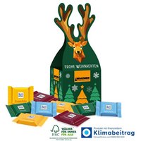 3D Präsent Rentier mit süßer Füllung Ritter Sport mit Logo