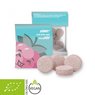 Bio Himbeer Drops, ca. 15g, Express Midi-Tüte mit Werbereiter bedruckt mit eigenem Logo