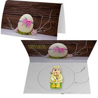 Schoko-Lamm 6g mit Werbekarte A6 bedruckt mit eigenem Logo