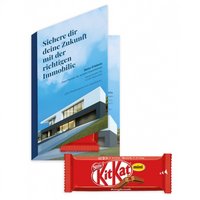 Werbeumschlag mit KitKat Mini mit Logo