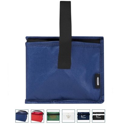 Seitenansicht Spectrum Kühltasche aus recyceltem GRS Non Woven für 6 Dosen 4 L mit Logo