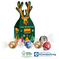 3D Präsent Rentier mit süßer Füllung Lindt Lindor mit eigenem Logo