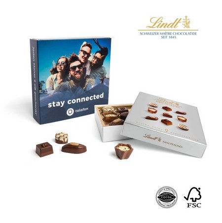 Lindt Mini Pralinés im Werbeschuber bedruckt mit eigenem Logo