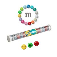 Röhrchen mit bedruckte M&M mit Werbedruck