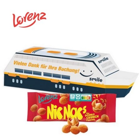 3D Präsent Schiff mit Lorenz Nic Nac's mit Logo