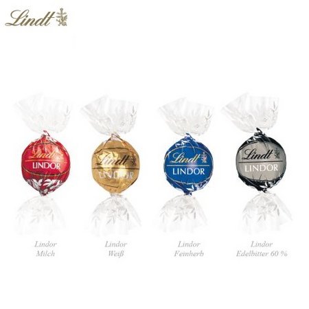 Füllvarianten Präsent Feine Bescherung mit Lindor Pralinés mit Logo