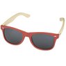 Rote Sun Ray Bambus Sonnenbrille mit Logo