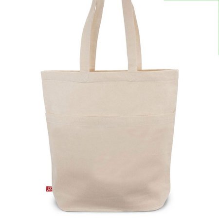 Canvas-Tasche BRISBANE 38 x 42 cm mit Netz-Einsatz, Kordelzug und langen Henkeln mit eigenem Logo