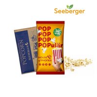 Mikrowellen-Popcorn im Werbetütchen mit Logo