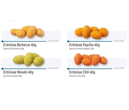 Erdnüsse verschiedene Sorten 40g Midi-XL-Tüte als Werbegeschenk