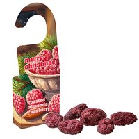 Gebrannte Mandeln Himbeere 15g Faltschachtel mit Hänger und eigenem Logo