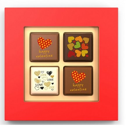 Logopraline 4er Box mit individuellem Logo