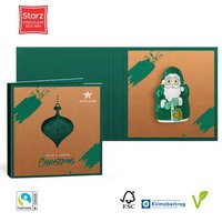 Nikolaus vegan in Werbeklappkarte mit eigenem Logo