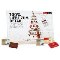 Tisch-Adventskalender „Lindt Exklusiv“ als Werbegeschenk mit eigenem Logo bedruckt