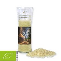 Bio Rohrohrzucker ca. 80g transparente Gewürzmühle mit Logo