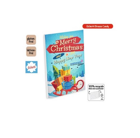 Tisch Adventskalender Eichetti Brause Candy bedruckt mit Logo