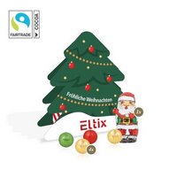Präsent Tannenbaum Fairtrade Schokolade mit Logo