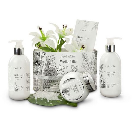 Wellness-Geschenkset Weiße Lilie mit Logo