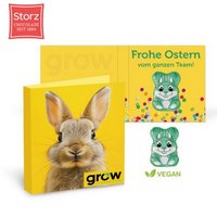 Werbe-Klappkarte Osterhase Vegan mit Logo