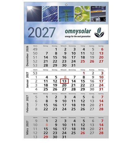 4 Monatskalender Smart Four bedruckt mit Logo