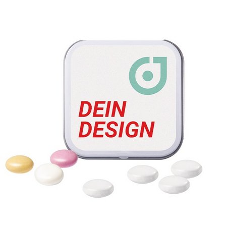 Dose quadratisch Mentos mit eigenem Logo