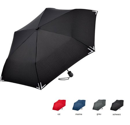 Taschenschirm Safebrella® LED-Lampe bedruckt mit Logo