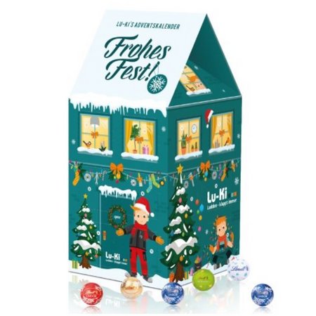Adventskalender-Haus XL Lindt Minis Variante mit Logo