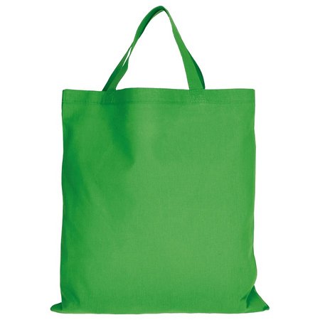 Baumwolltasche CLASSIC 38 x 42 cm mit zwei kurzen Henkeln maigrün mit Logo als Werbegeschenk