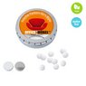 MINI-Drück-mich-Dose Zuckerfreie Pfefferminzpastillen mit Logo