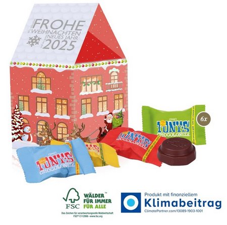 3D Präsent Haus  Tiny Tony´s Schokolade mit eigenem Logo