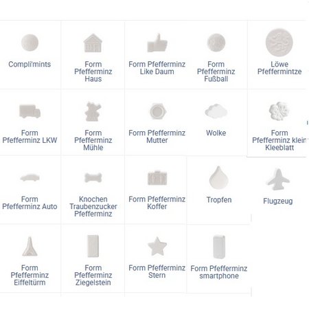 Formen Mini Klappdeckeldose mit Standard Form Pfefferminz mit Logo