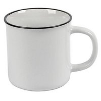 Keramikbecher Vintage weiß 350ml mit Logo