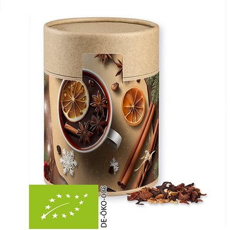 Bio Glühweingewürz fein ca. 140g Biologisch abbaubare Eco Pappdose Maxi mit Logo