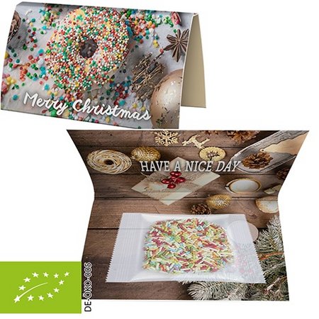 Bio Zucker-Streusel ca. 15g Werbekarte Express mit eigenem Logo