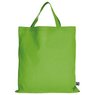 Tasche 38 x 42 cm aus Fairtrade-zertifizierter Baumwolle mit zwei kurzen Henkeln hellgrün mit Logo als Werbegeschenk