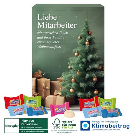 Variante Adventskalender mit Tony´s Schokolade mit eigenem Logo