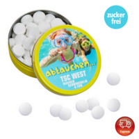 XS-Taschendose Stevia Pfefferminzpastillen mit Logo