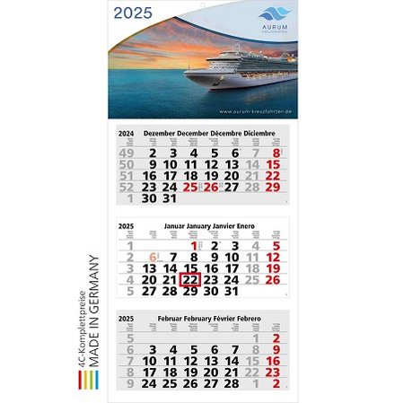 3-Monatskalender Medium Light Bestseller mit Logo