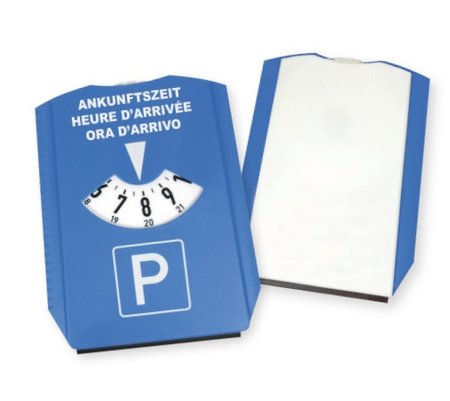 Parkscheibe mit Eiskratzer Europa SCHWEIZ mit eigenem Logo