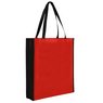 City-Bag 2 PP-Tasche mit Boden u. Seitenfalte 38x42x10 cm rot schwarz als Werbegeschenk