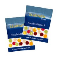 Fruchtgummi Werbetüte Glücksklee 20g bedruckt mit Logo